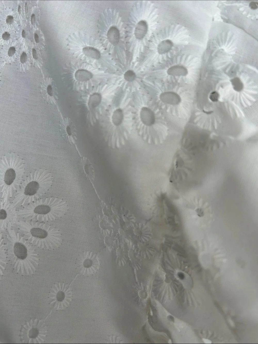 White Eyelet Ruffle Crop Top - Picture 2 of 4